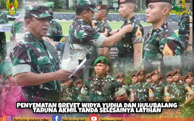 PENYEMATAN BREVET WIDYA YUDHA DAN HULUBALANGTARUNA AKMIL TANDA SELESAINYA LATIHAN