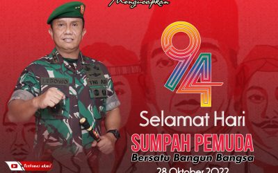 Gubernur Akademi Militer Beserta Keluarga Besar Akademi Militer Mengucapkan selamat hari SUMPAH PEMUDA” bersatu bangun bangsa “