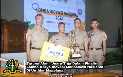 Taruna Akmil Juara Tiga Dalam Finalis Lomba Karya Inovasi Mahasiswa Nasional Di Untidar Magelang