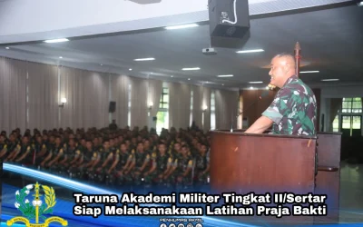 Taruna Akademi Militer Tingkat II/Sertar Siap Melaksanakaan Latihan Praja Bakti
