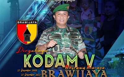 Gubernur Akademi Militer Beserta Keluarga Besar Akademi Militer Mengucapkan dirgahayuKODAM V BRAWIJAYA” Bhirawa anoraga “