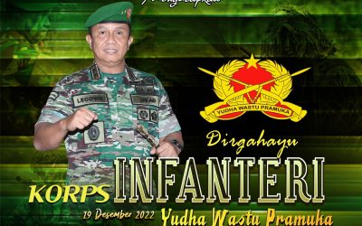 Gubernur Akademi Militer Beserta Keluarga Besar Akademi Militer Mengucapkan dirgahayu Korps INFANTERI “Yudha Wastu Pramuka”