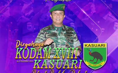 Gubernur Akademi Militer Beserta Keluarga Besar Akademi Militer Mengucapkan dirgahayu KODAM XVIII KASUARI “Patriot Pembela Rakyat”
