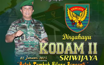 Gubernur Akademi Militer Beserta Keluarga Besar Akademi Militer Mengucapkan dirgahayu KODAM II SRIWIJAYA “Patah Tumbuh Hilang Berganti”