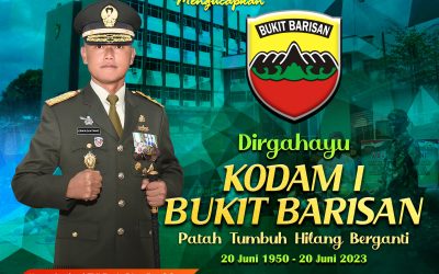 Gubernur Akademi Militer Beserta Persit Kartika Chandra Kirana PCBS Akmil dan Keluarga Besar Akademi Militer Mengucapkan Dirgahayu KODAM I BUKIT BARISAN ” Patah Tumbuh Hilang Berganti “