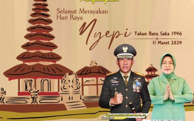 Gubernur Akademi Militer Beserta Persit Kartika Chandra Kirana PCBS Akmil dan Keluarga Besar Akademi Militer Mengucapkan Selamat Merayakan Hari Raya Nyepi Tahun 2024.