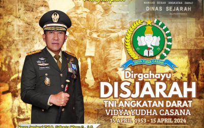 Gubernur Akademi Militer Beserta Persit Kartika Chandra Kirana PCBS Akmil dan Keluarga Besar Akademi Militer Mengucapkan Dirgahayu Disjarah TNI Angkatan Darat “Vidya Yudha Casana”.