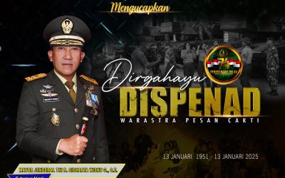 Gubernur Akademi Militer Beserta Persit Kartika Chandra Kirana PCBS Akmil dan Keluarga Besar Akademi Militer Mengucapkan Dirgahayu Dispenad “Warastra Pesan Cakti”.