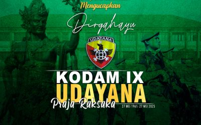 Gubernur Akademi Militer Beserta Persit Kartika Chandra Kirana PCBS Akmil dan Keluarga Besar Akademi Militer Mengucapkan Dirgahayu Kodam IX/Udayana “Praja Raksaka”.