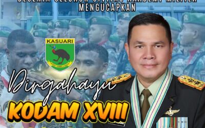 Gubernur Akademi Militer dan Keluarga Besar Akademi Militer Mengucapkan Dirgahayu Kodam XVIII/Kasuari.
