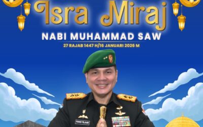 Gubernur Akademi Militer beserta seluruh civitas Akademi Militer mengucapkan selamat memperingati Isra’ Mi’raj Nabi Muhammad SAW 27 Rajab 1447 H / 16 Januari 2026 M.Semoga momentum Isra’ Mi’raj ini menguatkan keimanan, ketakwaan, serta menambah semangat dalam menjalankan tugas pengabdian kepada bangsa dan negara.Mari meneladani nilai-nilai spiritual Nabi Muhammad SAW dan memperkuat ukhuwah dalam kehidupan bermasyarakat, berbangsa, dan bernegara.”Meningkatkan Keimanan, Memperkokoh Persatuan.”
