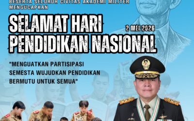 Gubernur Akademi Militer dan Keluarga Besar Akademi Militer Mengucapkan Selamat Hari Pendidikan Nasional. Pendidikan bukan hanya tentang ilmu, tapi tentang menuntun manusia menjadi dirinya.Seperti pesan Ki Hajar Dewantara, setiap langkah kecil adalah bagian dari perubahan besar.